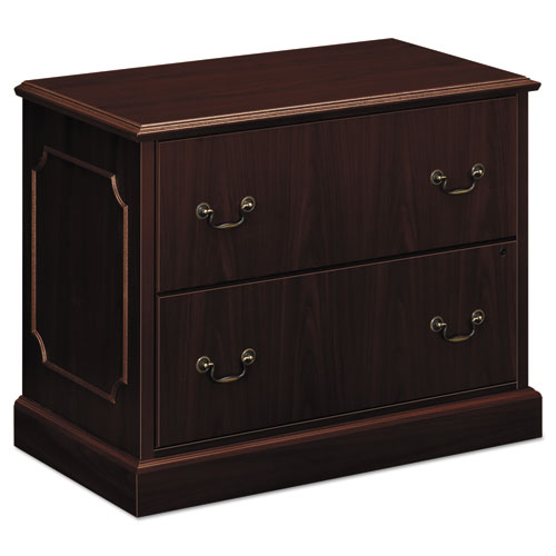 94000 Series Two-Drawer Lateral File, 37-1/2w x 20-1/2d x 29-1/2h, Mahogany, Sold as 1 Each