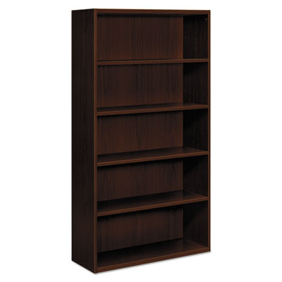 HON - Arrive Wood Veneer Five-Shelf Bookcase, 36w x 15d x 71-1/2h, Shaker Cherry, Sold as 1 EA