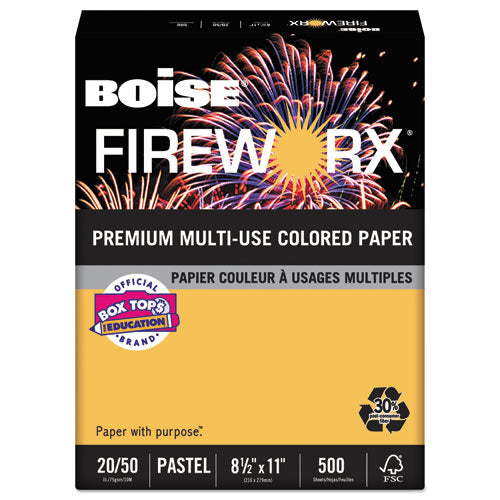 Boise - FIREWORX Colored Paper, 20lb, 8-1/2 x 11, Golden Glimmer, 500 Sheets/Ream, Sold as 1 RM