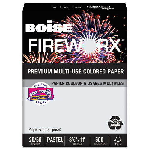 Boise - FIREWORX Colored Paper, 20lb, 8-1/2 x 11, Smoke Gray, 500 Sheets/Ream, Sold as 1 RM