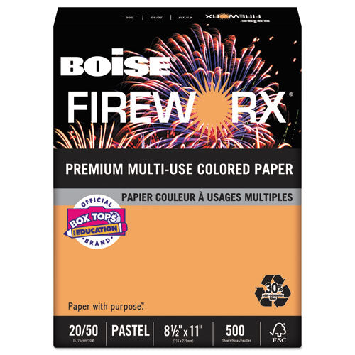 Boise - FIREWORX Colored Paper, 20lb, 8-1/2 x 11, Pumpkin Glow, 500 Sheets/Ream, Sold as 1 RM