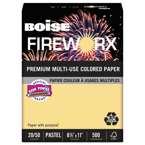 Boise - FIREWORX Colored Paper, 20lb, 8-1/2 x 11, Boomin' Buff, 500 Sheets/Ream, Sold as 1 RM