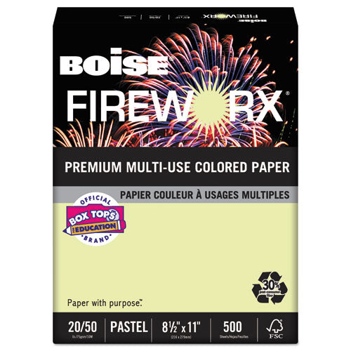 Boise - FIREWORX Colored Paper, 20lb, 8-1/2 x 11, Garden Springs Green, 500 Sheets/Ream, Sold as 1 RM