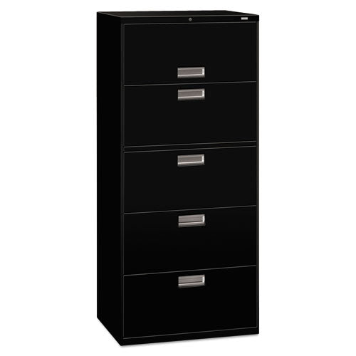 HON - 600 Series Five-Drawer Lateral File, 30w x19-1/4d, Black, Sold as 1 EA