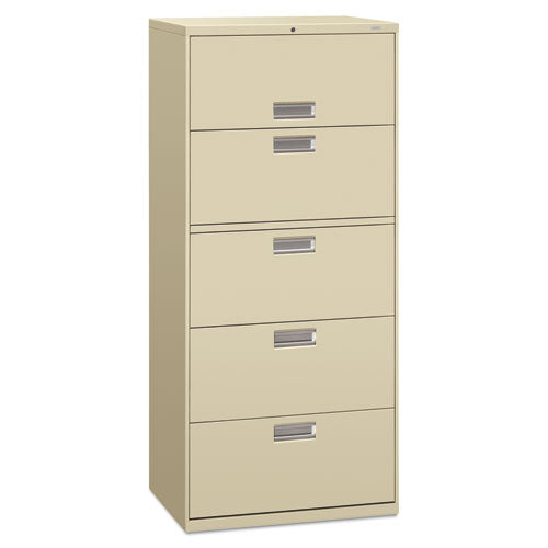 HON - 600 Series Five-Drawer Lateral File, 30w x19-1/4d, Putty, Sold as 1 EA