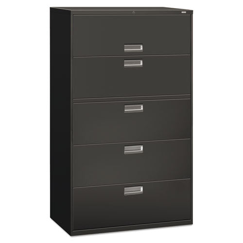 HON - 600 Series Five-Drawer Lateral File, 42w x19-1/4d, Charcoal, Sold as 1 EA