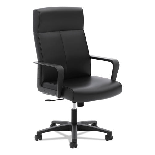 VL604 Series High-Back Executive Chair, Black SofThread Leather, Sold as 1 Each