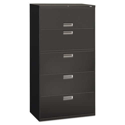 HON - 600 Series Five-Drawer Lateral File, 36w x19-1/4d, Charcoal, Sold as 1 EA