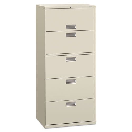 HON - 600 Series Five-Drawer Lateral File, 30w x19-1/4d, Light Gray, Sold as 1 EA