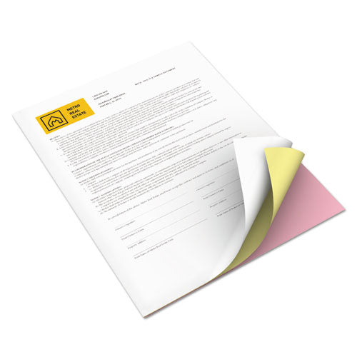 Xerox - Premium Digital Carbonless Paper, 8-1/2 x 11, White/Canary/Pink, 835 Sets, Sold as 1 CT
