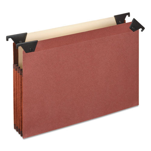3 1/2" Hanging File Pockets with Swing Hooks, 1/3 Tab, Red, Letter, 5/Box, Sold as 1 Box, 5 Each per Box 