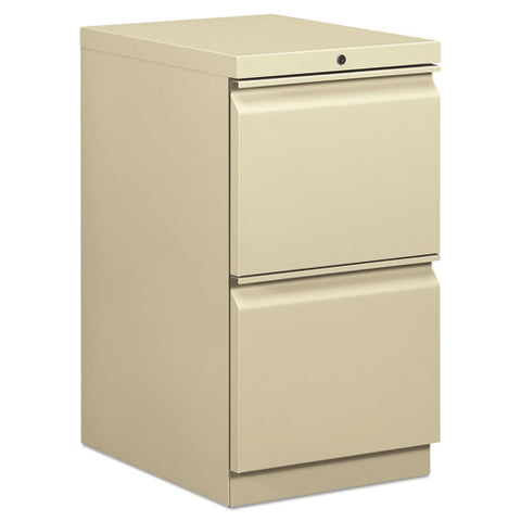 HON - Efficiencies Mobile Pedestal File w/Two File Drawers, 19-7/8d, Putty, Sold as 1 EA