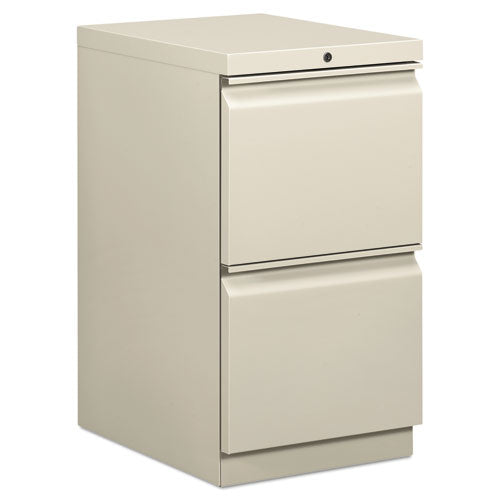 HON - Efficiencies Mobile Pedestal File w/Two File Drawers, 19-7/8d, Light Gray, Sold as 1 EA