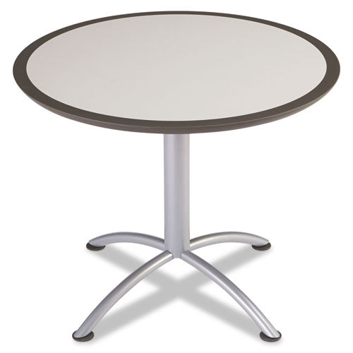 ILand Table, Dura Edge, Round Seated Style, 36 dia x 29h, Gray/Silver, Sold as 1 Each