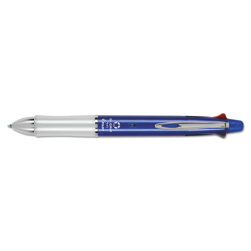 Dr. Grip 4 + 1 Multi-Function Pen/Pencil, 4 Assorted Inks, Blue Barrel, Sold as 1 Each