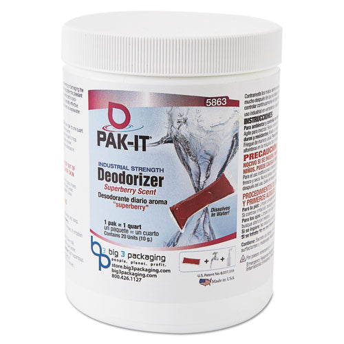 Industrial-Strength Deodorizer, Superberry, 20 PAK-ITs/Jar, Sold as 1 Each