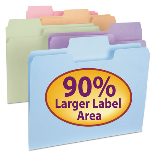 SuperTab Colored File Folders, 1/3 Tab, 3/4" Exp., Letter, Assorted, 24/Pack, Sold as 1 Package