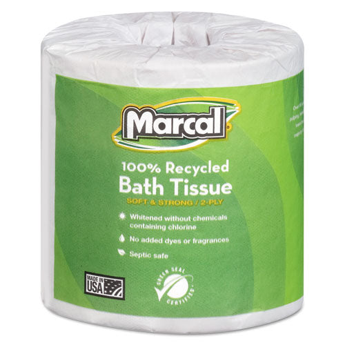 Marcal Small Steps - 1005 Premium Recycled Two-Ply Bath Tissue, 504 Sheets/Roll, 80 Rolls/Carton, Sold as 1 CT