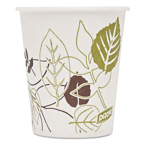 Pathways Wax Treated Paper Cold Cups, 5 oz, White/Green/Brown, 50/Pack, Sold as 1 Package