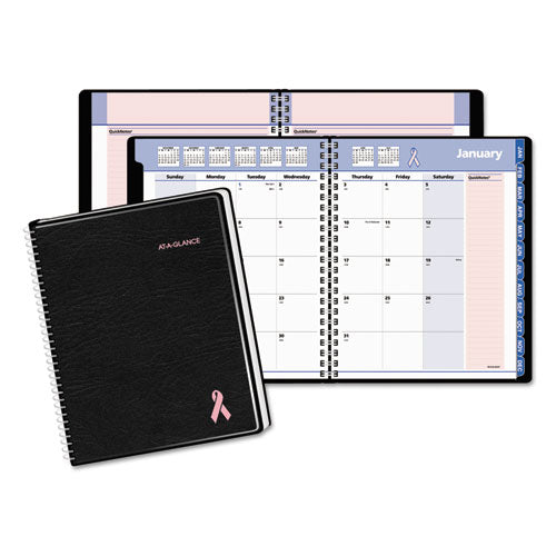AT-A-GLANCE - QuickNotes Special Edition Recycled Monthly Planner, Black, 6 7/8-inch x 8 3/4-inch, Sold as 1 EA