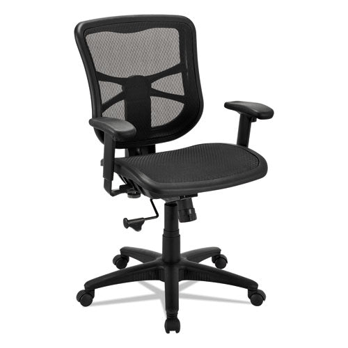 Elusion Series Air Mesh Mid-Back Swivel/Tilt Chair, Black, Sold as 1 Each
