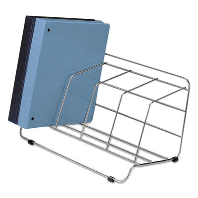 Fellowes - Four-Section Wire Catalog Rack, Metal, 16 1/2 x 10 x 8, Silver, Sold as 1 EA