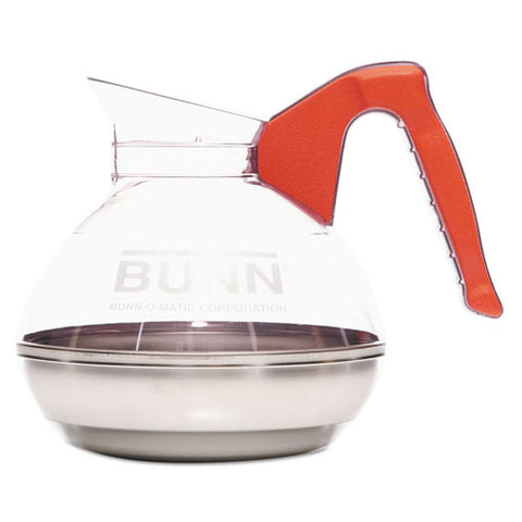 BUNN - 12-Cup Coffee Carafe for Pour-O-Matic Bunn Coffee Makers, Orange Handle, Sold as 1 EA