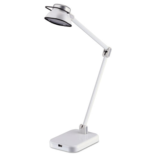 PureOptics Elate Dual-Arm LED Desk Light, 2 Prong, 21", White, Sold as 1 Each