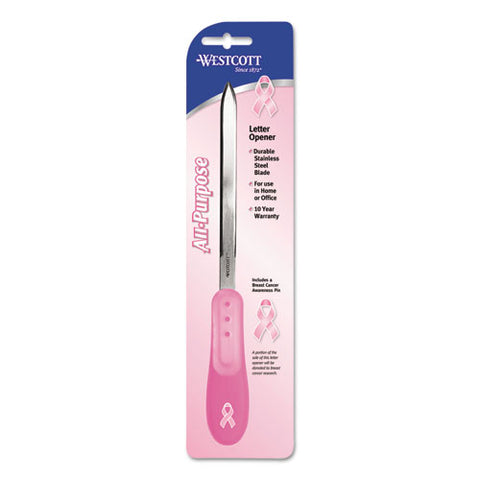 Pink Ribbon Stainless Steel Letter Opener, Sold as 1 Each