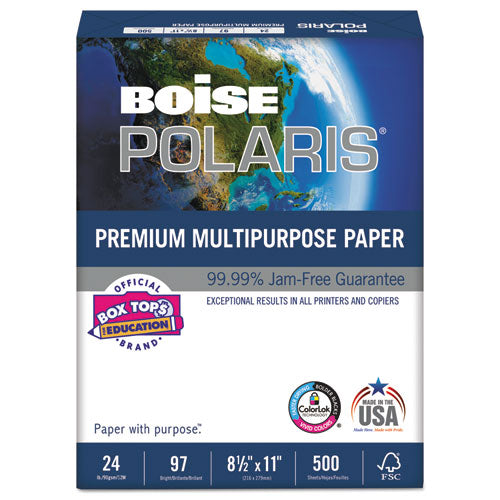 Boise - POLARIS Copy Paper, 8 1/2 x 11, 24lb White, 5,000 Sheets/Carton, Sold as 1 CT