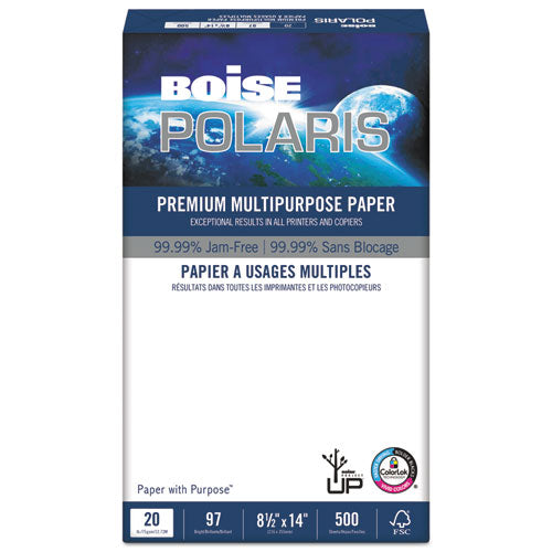 Boise - POLARIS Copy Paper, 8 1/2 x 14, 20lb White, 5,000 Sheets/Carton, Sold as 1 CT
