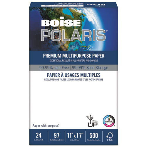 Boise - POLARIS Copy Paper, 11 x 17, 24lb White, 2500 Sheets/Carton, Sold as 1 CT