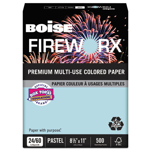 FIREWORX Colored Paper, 24lb, 8-1/2 x 11, Bottle Rocket Blue, 500 Sheets/Ream, Sold as 1 Ream