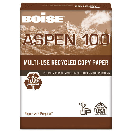 Boise - ASPEN 100 Office Paper, 92 Brightness, 20lb, 8-1/2 x 14, White, 5000/Carton, Sold as 1 CT