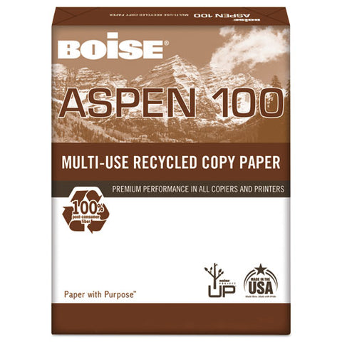 Boise - ASPEN 100% Recycled Office Paper, 92 Bright, 20lb, 11 x 17, White, 2500/Carton, Sold as 1 CT