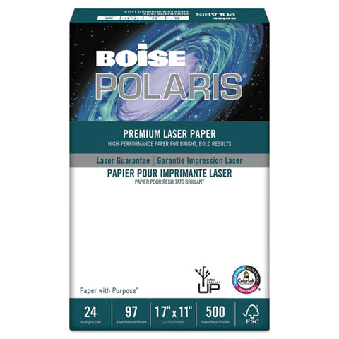 Boise - HD:P Presentation Laser Paper, 96 Brightness, 24lb, 11 x 17, White, 500/Ream, Sold as 1 RM