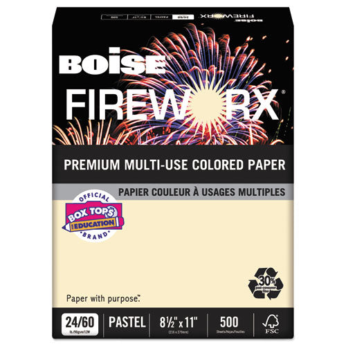 FIREWORX Colored Paper, 24lb, 8-1/2 x 11, Flashing Ivory, 500 Sheets/Ream, Sold as 1 Ream