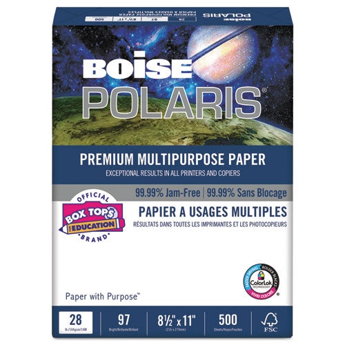 Boise - POLARIS Premium Multipurpose Paper, 8-1/2 x 11, 28lb, White, 3,000 Sheets/Carton, Sold as 1 CT