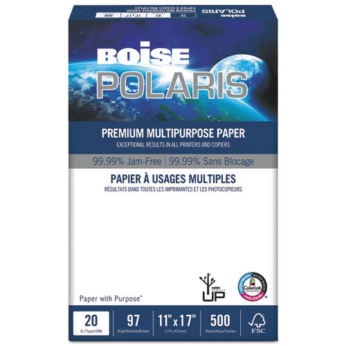 Boise - POLARIS Copy Paper, 11 x 17, 20lb White, 2500 Sheets/Carton, Sold as 1 CT