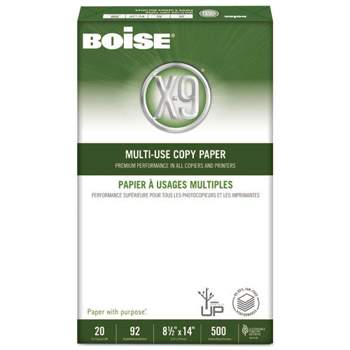 Boise - X-9 Copy Paper, 92 Brightness, 20lb, 8-1/2 x 14, White, 5000 Sheets/Carton, Sold as 1 CT