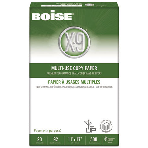 Boise - X-9 Copy Paper, 92 Brightness, 20lb, 11 x 17, White, 2500 Sheets/Carton, Sold as 1 CT