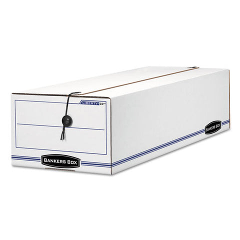 Bankers Box - Liberty Storage Box, Record Form, 9-1/2 x 23-1/4 x 6, White/Blue, 12/Carton, Sold as 1 CT