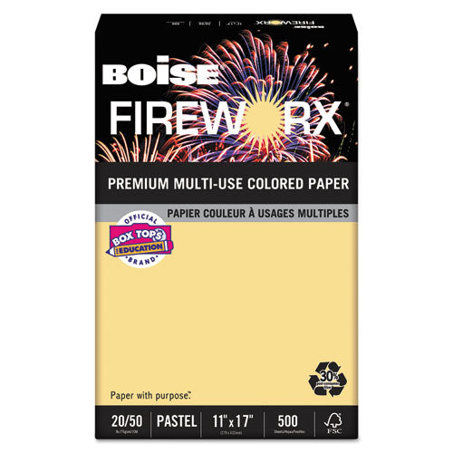 FIREWORX Colored Paper, 20lb, 11 x 17, Boomin' Buff, 500 Sheets/Ream, Sold as 1 Ream