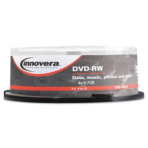 Innovera - DVD-RW Discs, 4.7GB, 4x, Spindle, Silver, 25/Pack, Sold as 1 PK