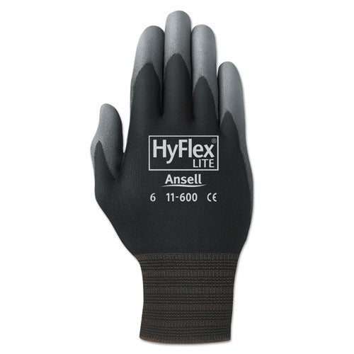 HyFlex Lite Gloves, Black/Gray, Size 10, 12 Pairs, Sold as 12 Pair