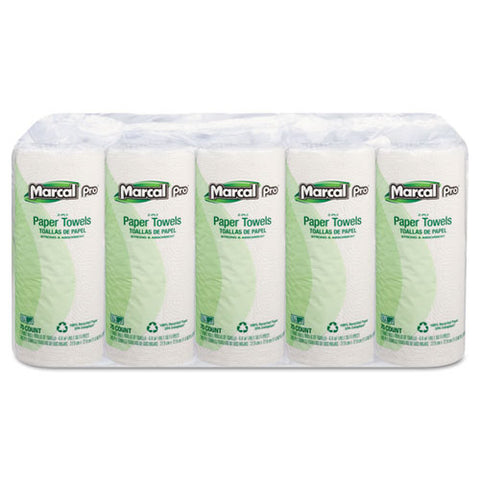 100% Premium Recycled Perforated Towels, 11 x 9, White, 70/Roll, 15 Rolls/Carton, Sold as 1 Carton, 15 Roll per Carton 