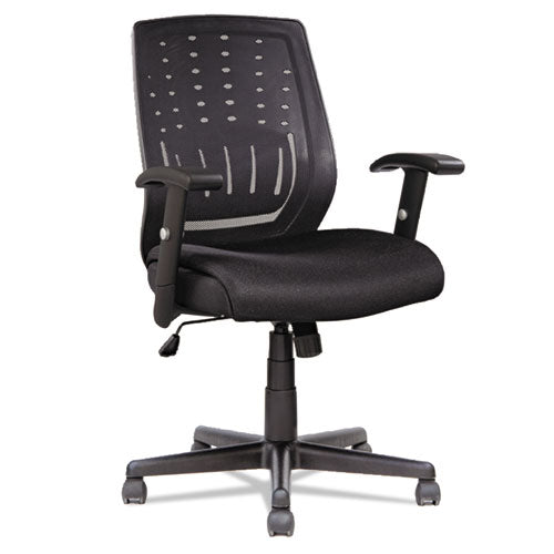 Manager's Synchro-Tilt Mesh Mid-Back Chair , Height Adjustable T-Bar Arms, Black, Sold as 1 Each