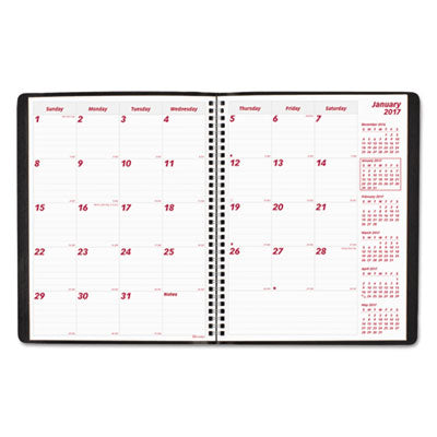 Rediform - Brownline PlannerPLUS 14-Month Ruled Monthly Planner, 8-1/2 x 11, Black, Sold as 1 EA