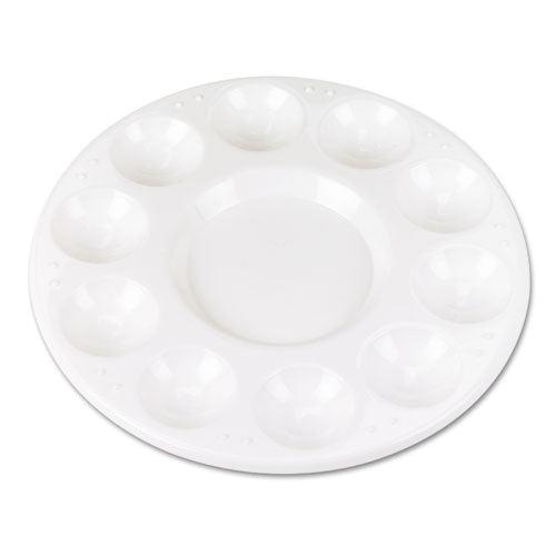 Chenille Kraft - Round Plastic Paint Trays for Classroom, White, 10/Pack, Sold as 1 PK