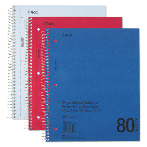 Mead - Mid Tier Single Subject Notebook, College Rule, Ltr, White, 80 Sheets/Pad, Sold as 1 EA